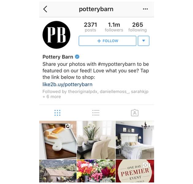 Pottery Barn Instagram